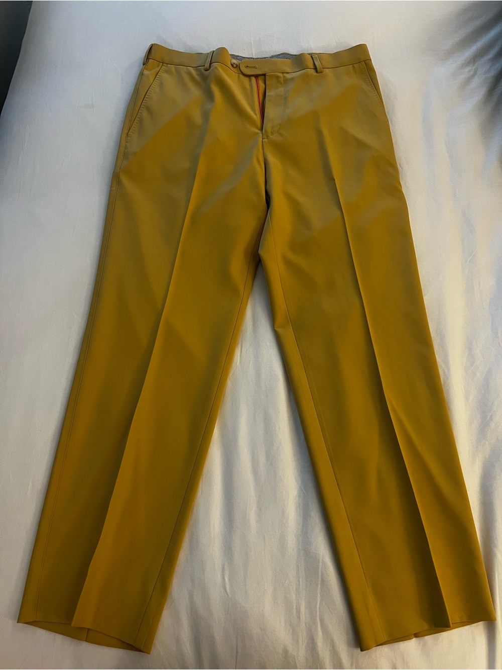Peter Millar Crown Sport Men’s Performance Golf Pants Mustard Gold Size 34